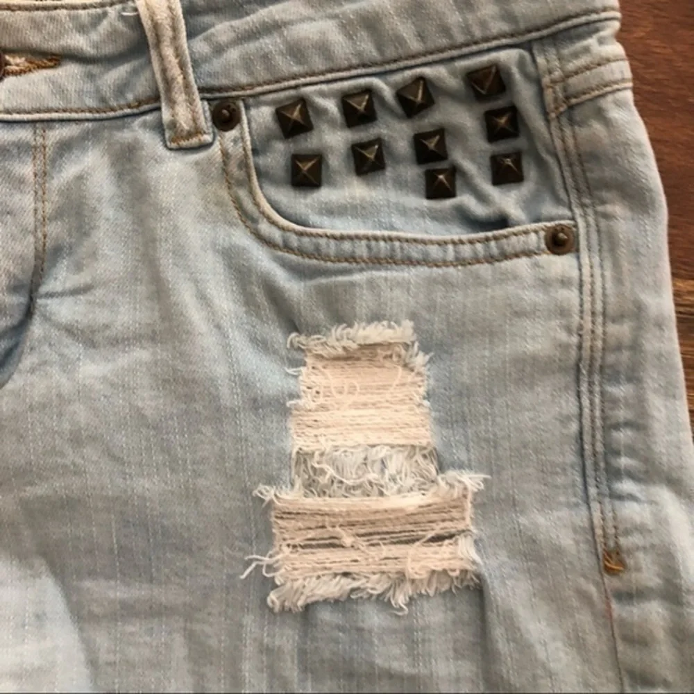 Life In Progress Shorts Decorative Blue Jean Denim